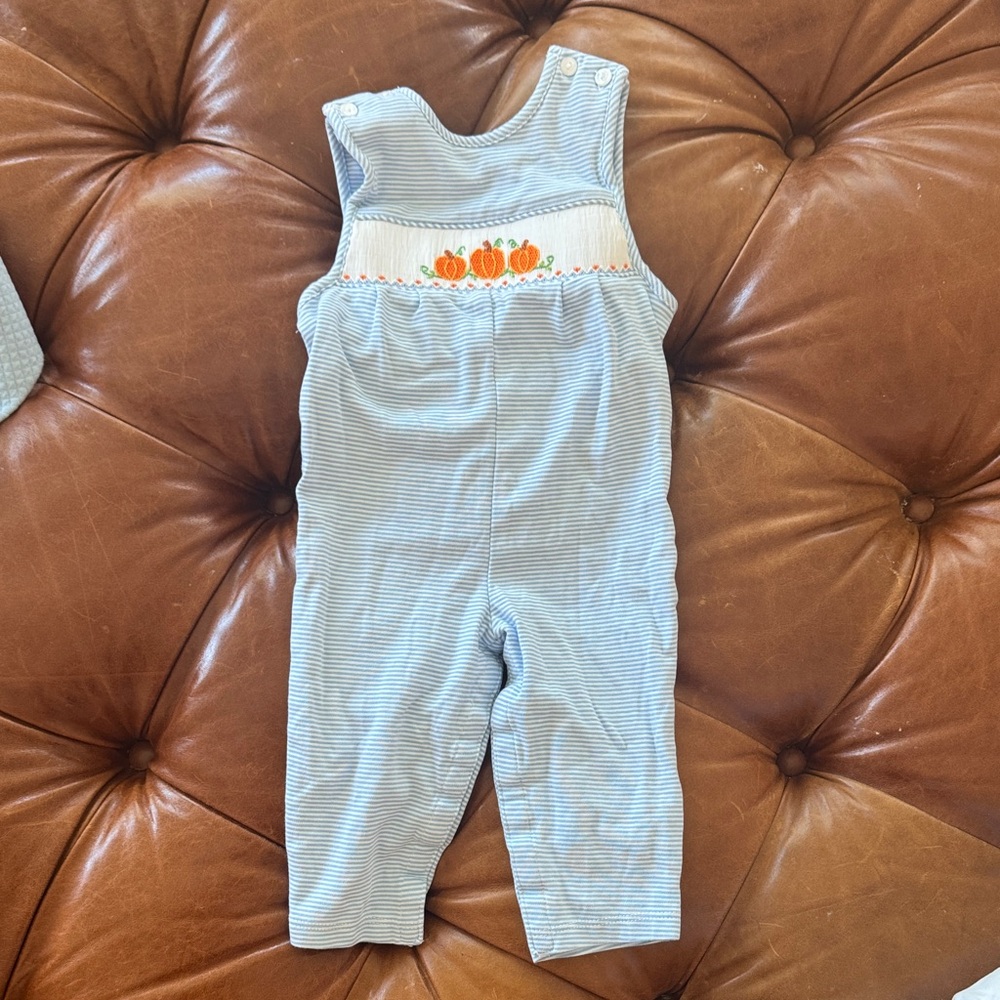 Petit bebe longalls- 18 months-Pumpkin Embroidery